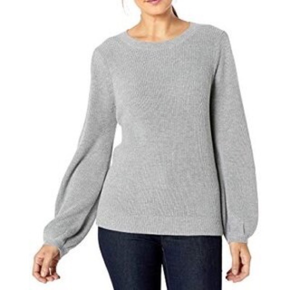 Sweaters - Balloon Sleeve Grey Sweater Sz Large